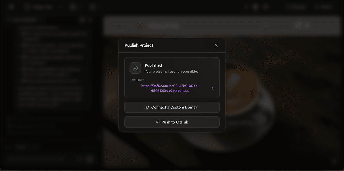 Published project with live URL on HumanikCloud