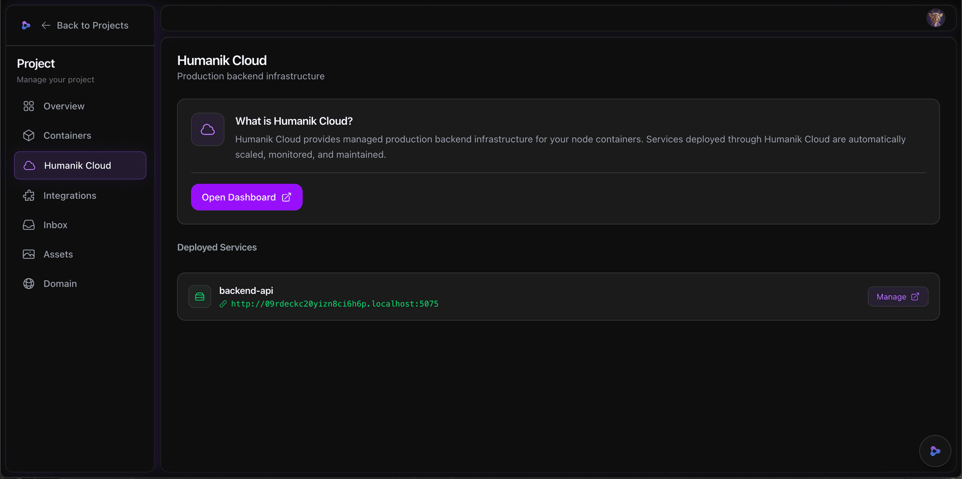 Deployed backend-api webservice with live URL