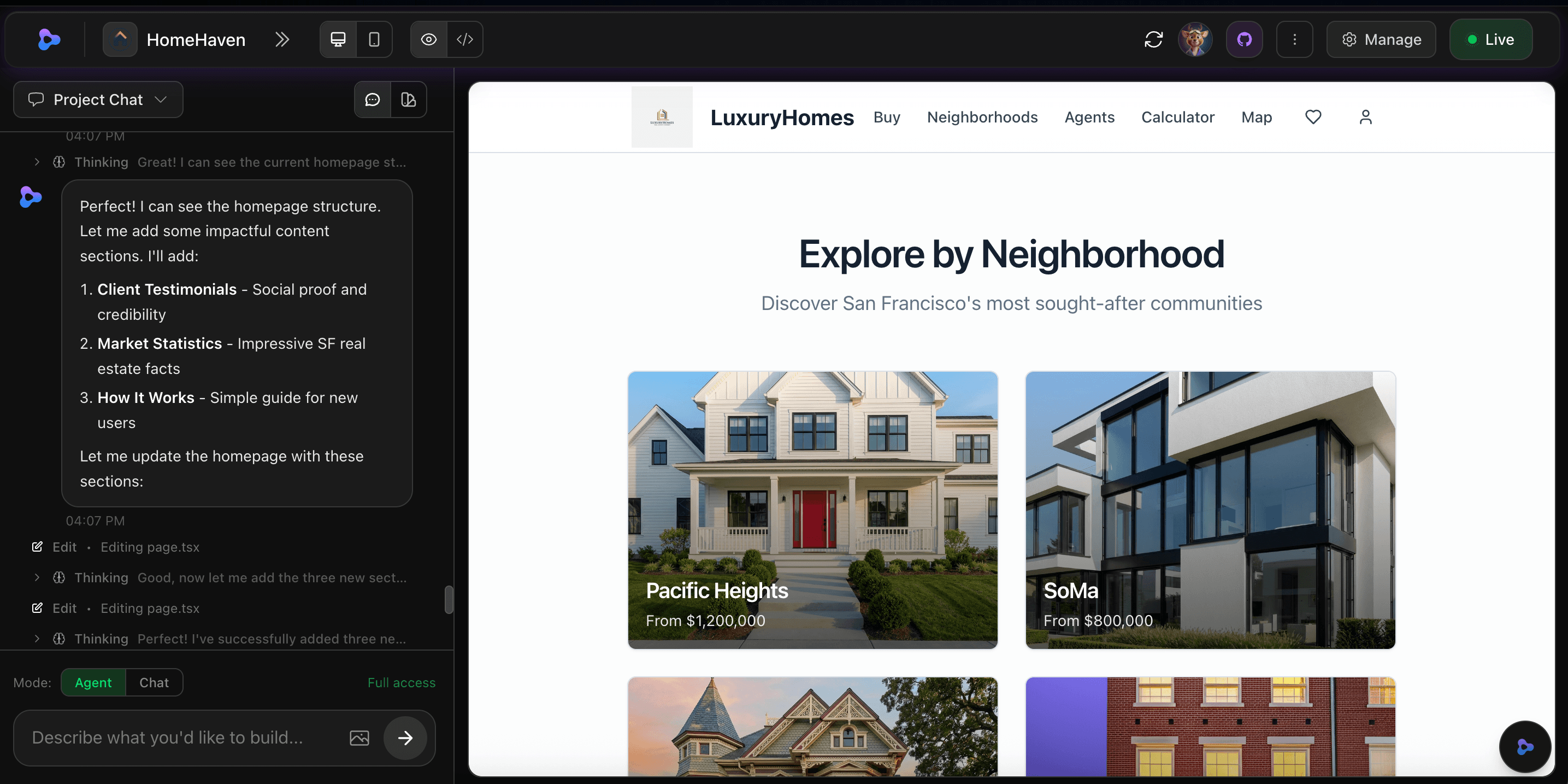 Risk-Free Trial — Zylo AI agent building a full-stack application