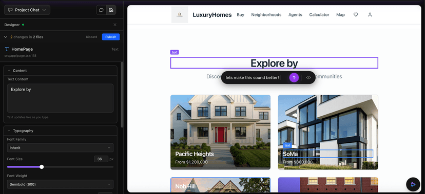 Zylo AI development — live preview and code