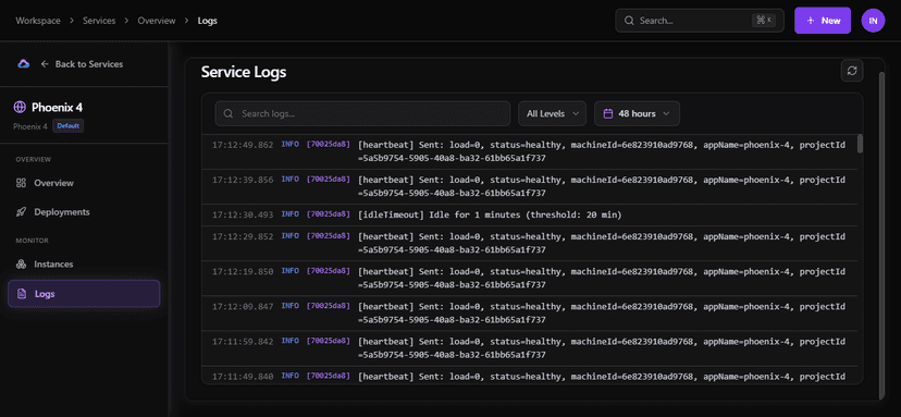 HumanikCloud real-time logs